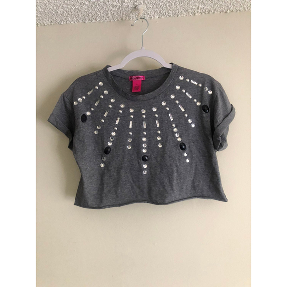 Body Central cropped jeweled shirt - Picture 1 of 5